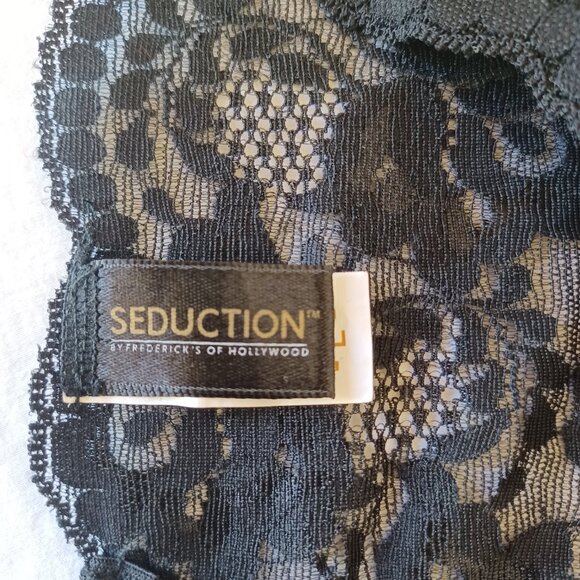 Vintage Frederick's of Hollywood Seduction Crotchless Lace Garter Panty Womens L - Picture 7 of 14